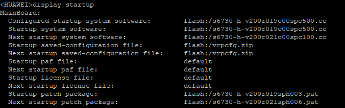 Figura 9. Novos firmware e patch configurados para próximo reboot.