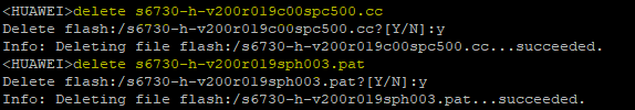 Figura 11. Removendo versões antigas de firmware.